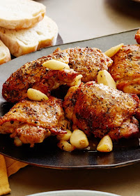 oven-baked garlicky chicken