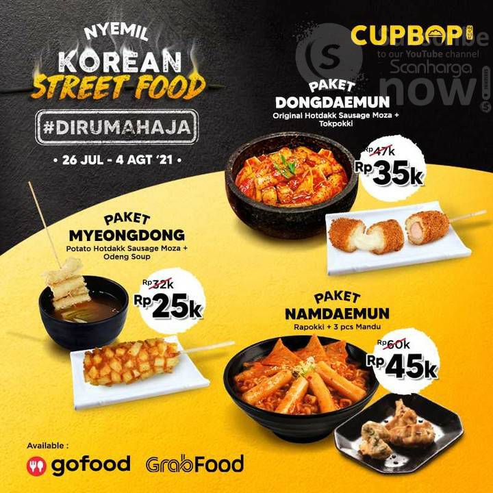 Promo CUPBOP Paket Korean Street Food! harga mulai 25 Ribu scanharga