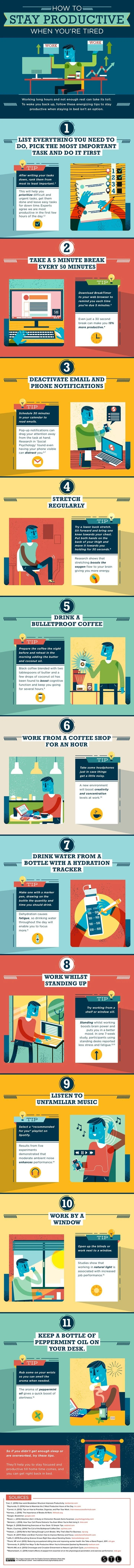 How to Stay Productive When You're Tired - #Infographic