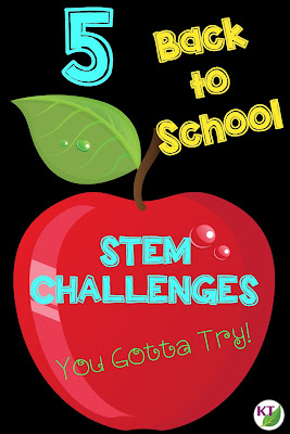 Looking for back to school STEM challenges that don't require too many extra supplies? Then check out this post! You'll get five great ideas that you can do right away! Perfect for your 2nd, 3rd, 4th, 5th, 6th, 7th, or 8th grade students - as well as homeschool families! Click through now to also get a FREE download!