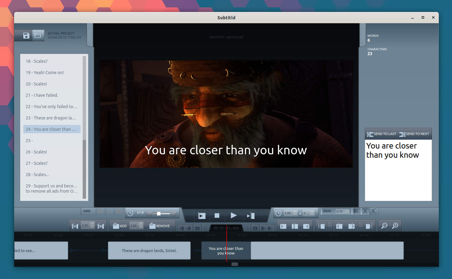 Subtitld Is A Powerful New Subtitle Editor Linux Uprising Blog
