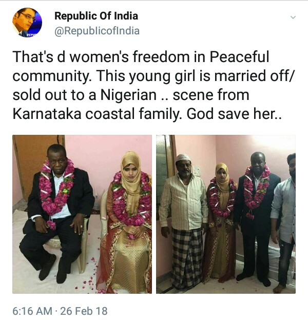 15-year-old Indian girl married off to an old Nigerian man...(photos)