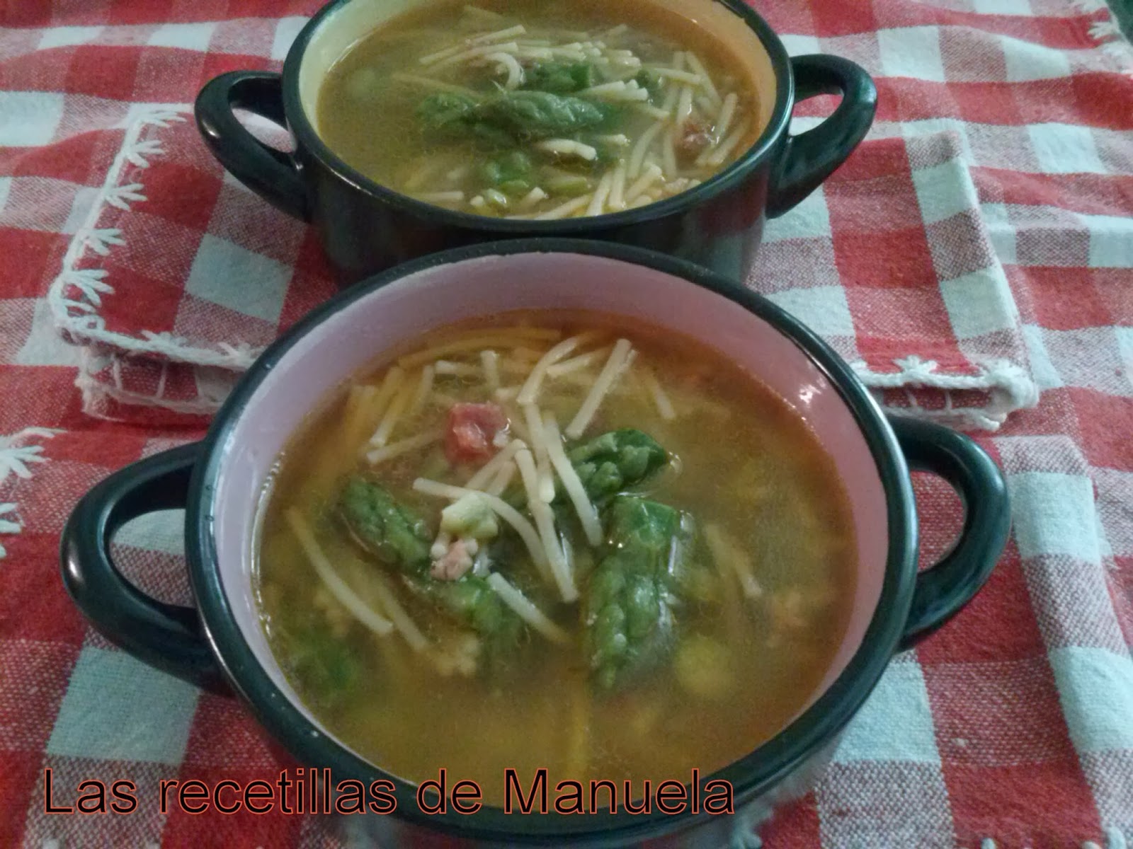 SOPA DE JAMÓN Y ESPÁRRAGOS