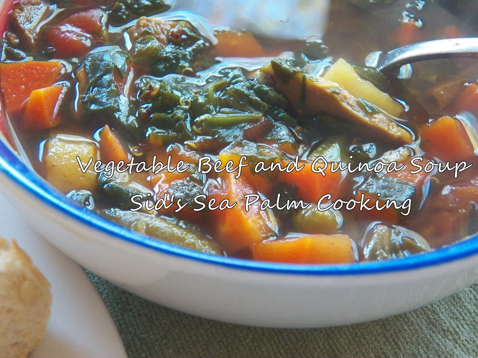 Vegetable Beef and Quinoa Soup for SoupSaturdaySwappers Sid's Sea