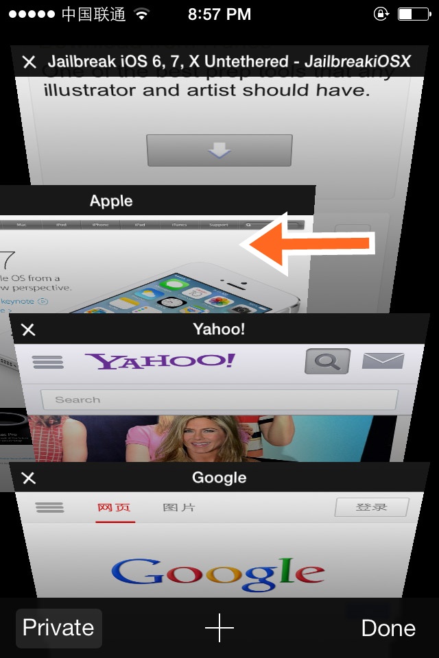 Pull left or right to close web page in Safari