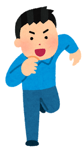 走る人たちのイラスト(私服・男性3)