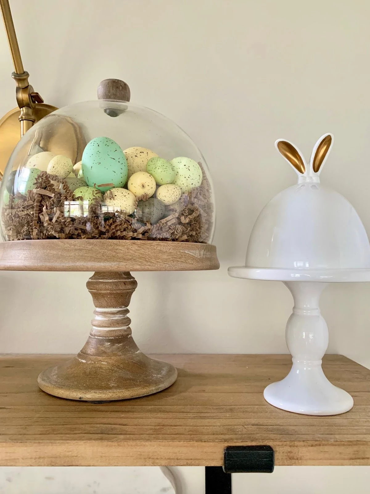 Easter eggs under cloche