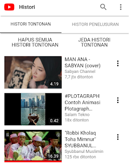 cara menghapus history youtube di hp