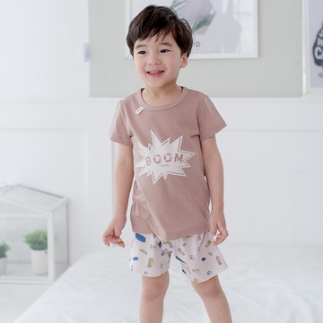 BỘ QUẦN ÁO MẶC NHÀ HỌA TIẾT BOOM, VẢI THOÁNG KHÍ CHO BÉ