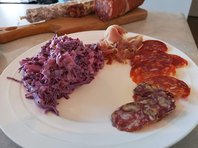 Pickled Red Cabbage Salad with Charcuterie