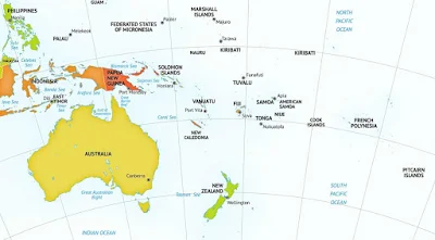 Image map of the continent of Australia