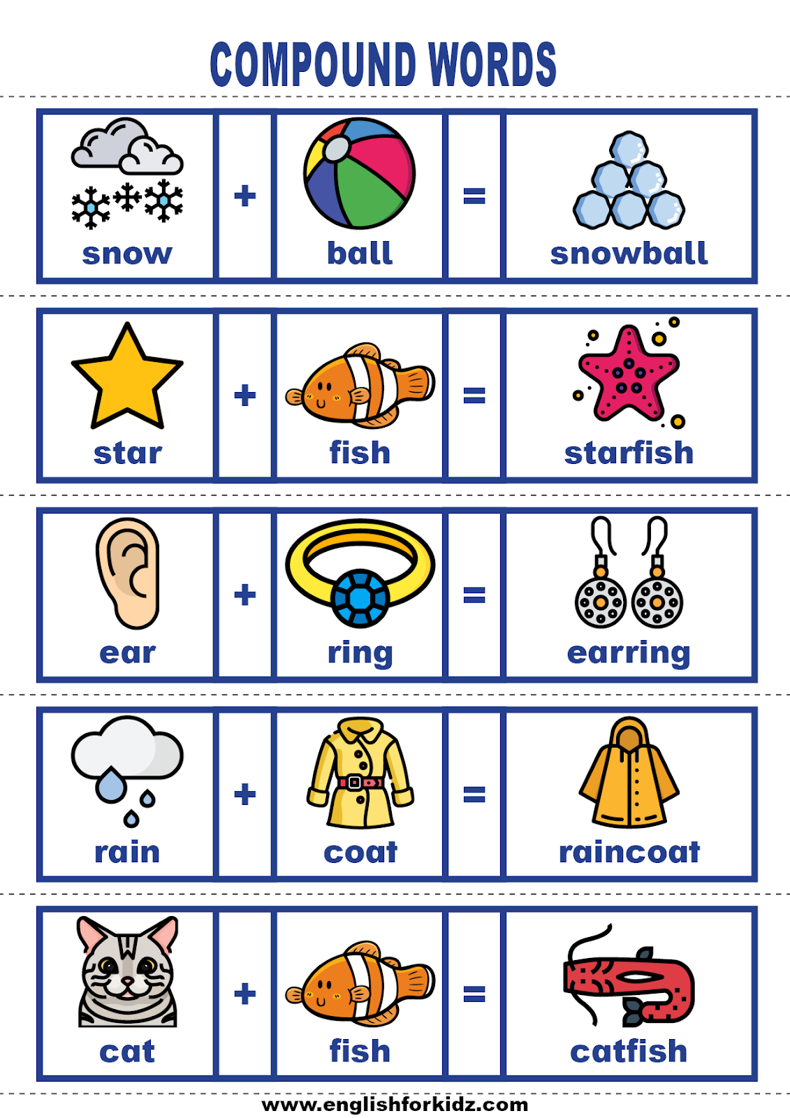 Free Printable Compound Words Worksheets Pdf