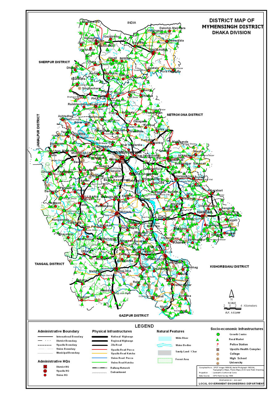 Mymensingh District Map Bangladesh