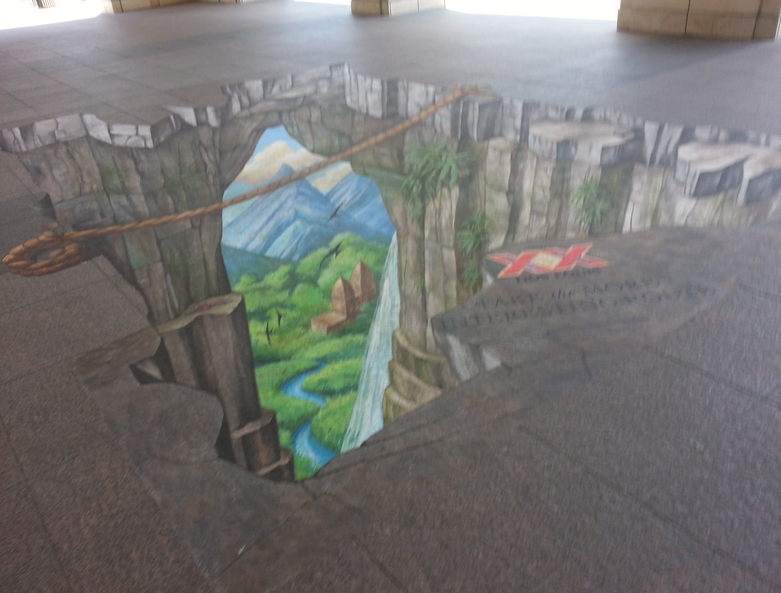 Photos Of The Completed 3d Chalk Art Project Free Fun In Austin