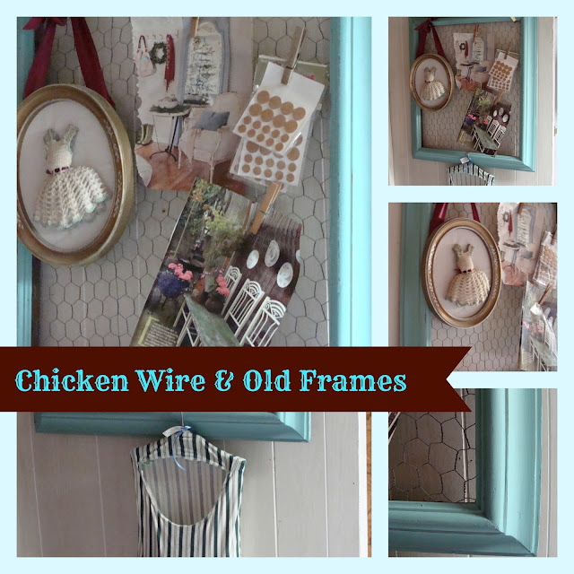 Red Tin Inn Chicken Wire And Old Frames in to a pin board How to add chicken wire to old fram