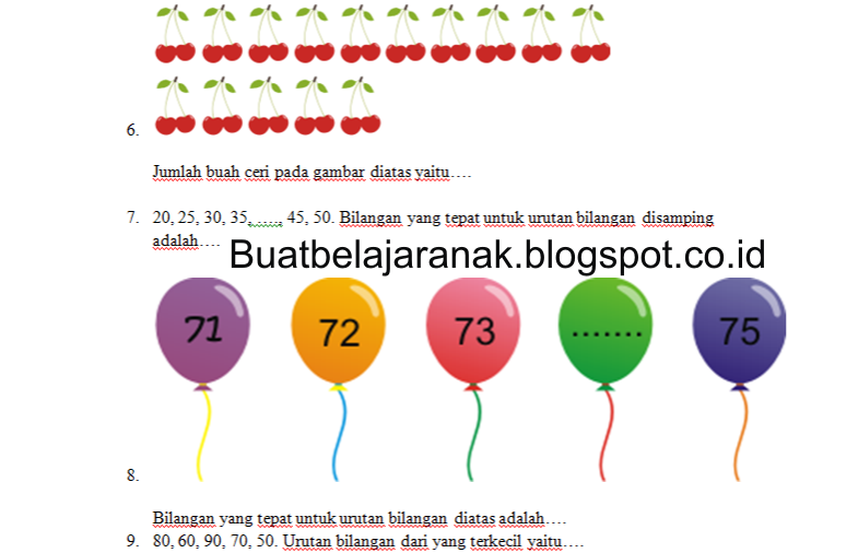 Contoh Soal Bilangan Cacah Kelas 4 Sd