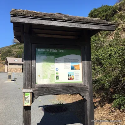 sign at north end of Devil's Slide Trail in Pacifica, California