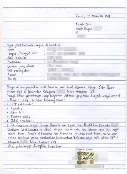 Surat Lamaran Cpns Guru Dki1 Com Surat Lamaran Cpns Guru Dki1 Com