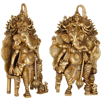 Get King Ganesha on Throne with Nandi and Shadbhuja Shiva atop