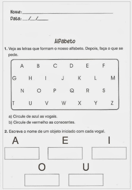 Atividades de Português: Para o post de hoje trouxe atividades de português e alfabetização para alunos do Ensino Fundamental I.