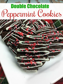 Double Chocolate Peppermint Cookies recipe from Served Up With Love is Christmas all wrapped up in a cookie!