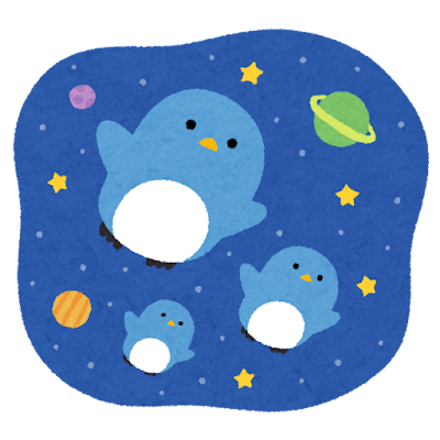 宇宙ペンギンのイラスト