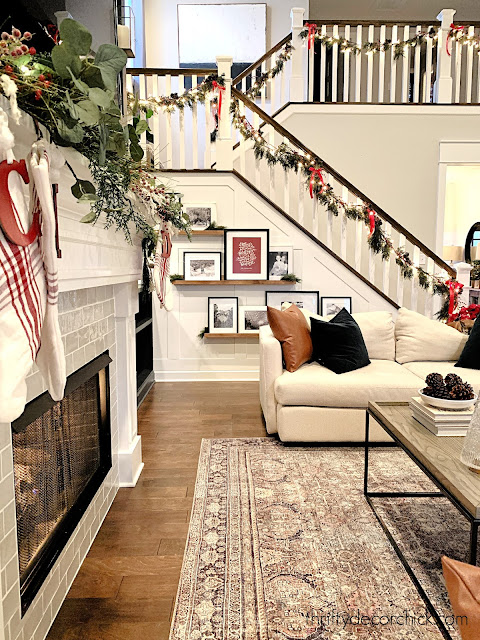 picture ledges on staircase wall