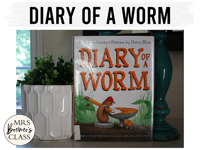 Diary of a Worm book study activities unit with Common Core aligned literacy companion activities for Kindergarten & First Grade & Second Grade