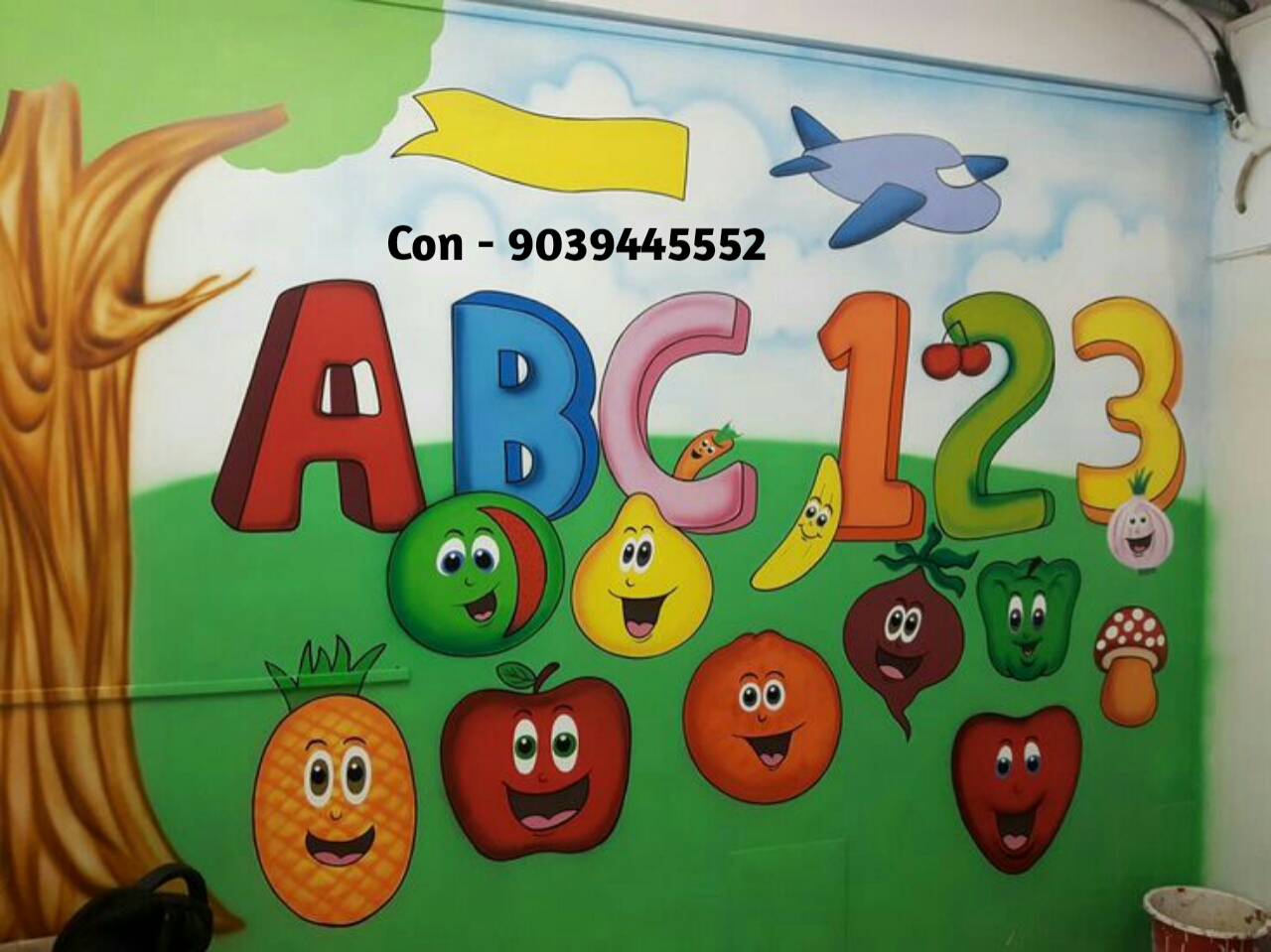 Playschool Wall Painting,Nursery School Wall Painting Artist,School