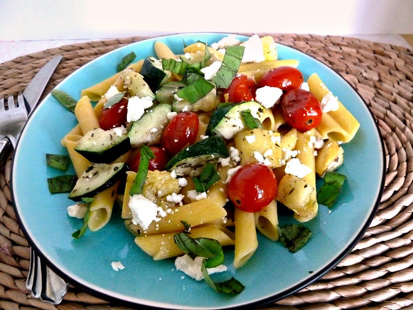Baking and Cooking, A Tale of Two Loves: Pasta Primavera with Feta Cheese