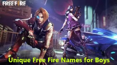 unique free fire names for boys