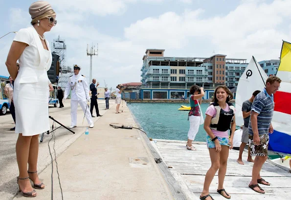 Queen Maxima of the Netherlands King Willem-Alexander of the Netherlands visited Sail Aruba 2015 on the island of Aruba 