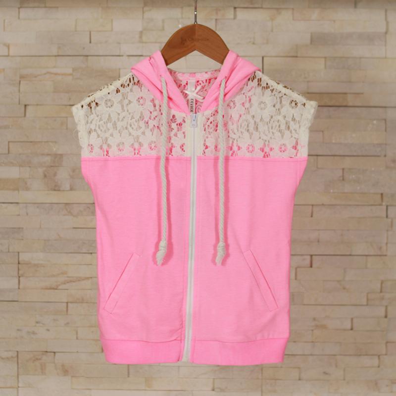 Áo Hoodies Sát Nách Cổ Phối Ren – Bé 3-13 tuổi – Thương Hiệu : Khaki 153567