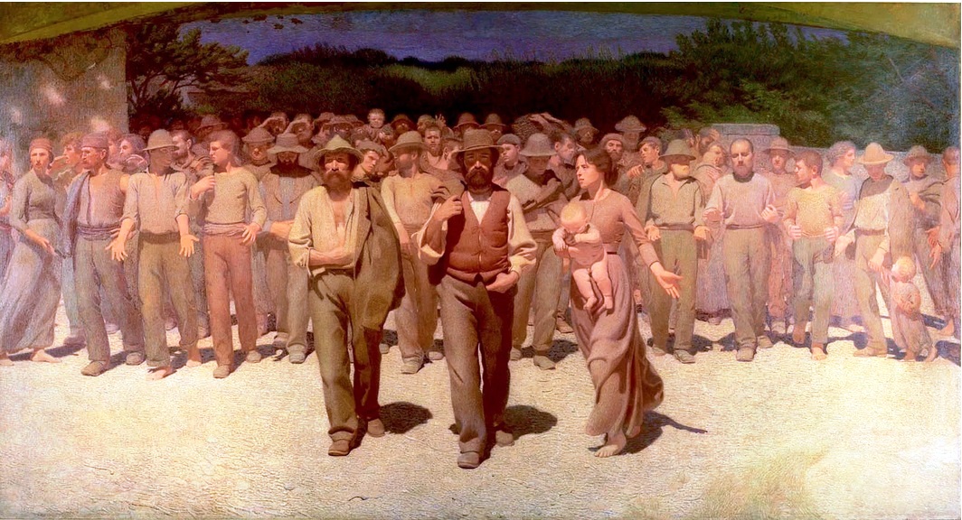 El cuarto estado (Il Quarto Stato), leo de Giusseppe Pellizza (Museo del Novecento, Miln)