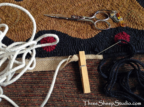 Three Sheep Studio: Binding A Hooked Rug...