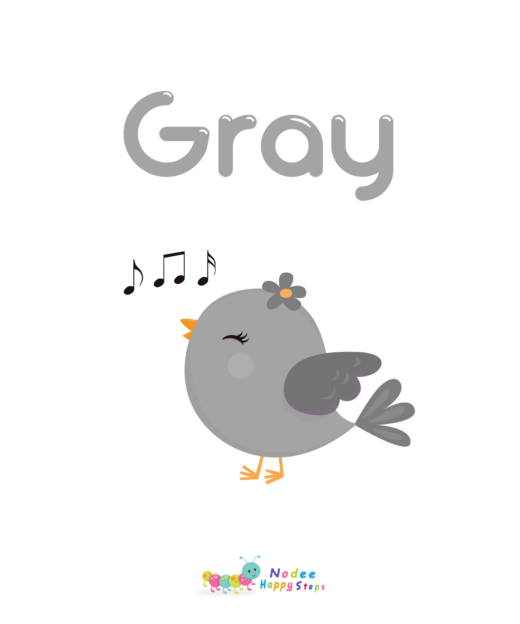 Gray Color Colors Flashcards for Kids