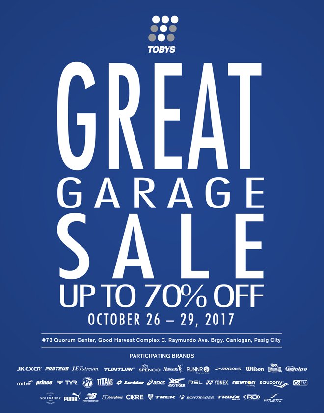 Tobys Great Garage Sale October 26 2017 To October 29 2017
