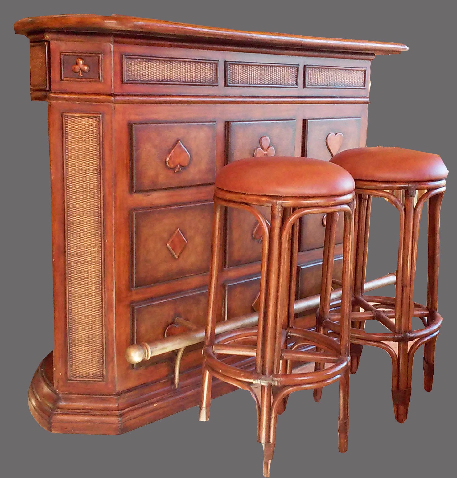 Uhuru Furniture & Collectibles Blackjack Bar with Matching Stools 395