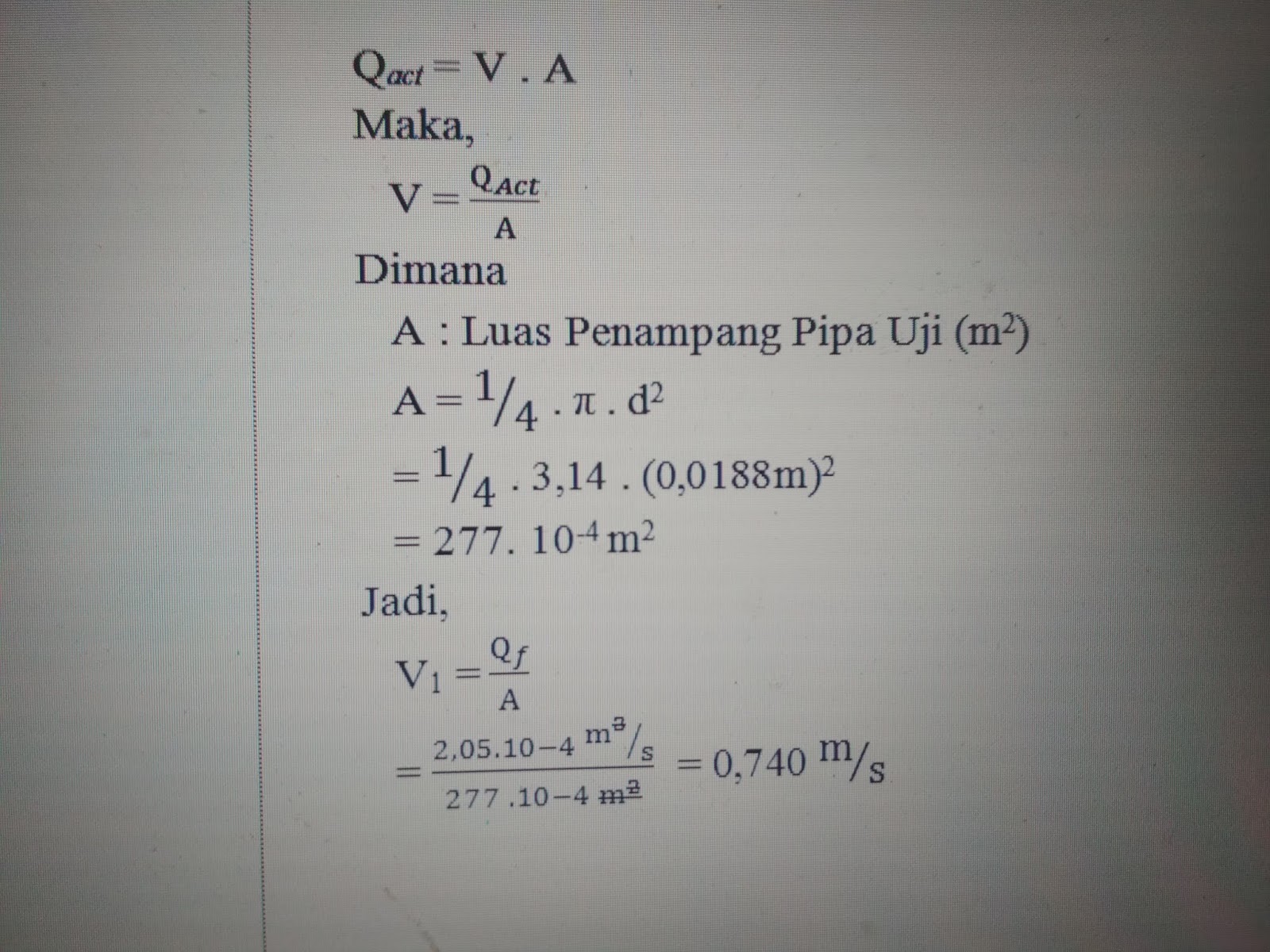 Head Pompa Bilangan Reynold Dan Koefisien Gesek Pipa