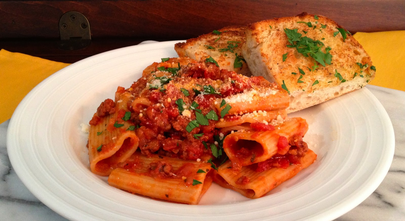 The Boozy Epicure Paccheri with Italian Sausage