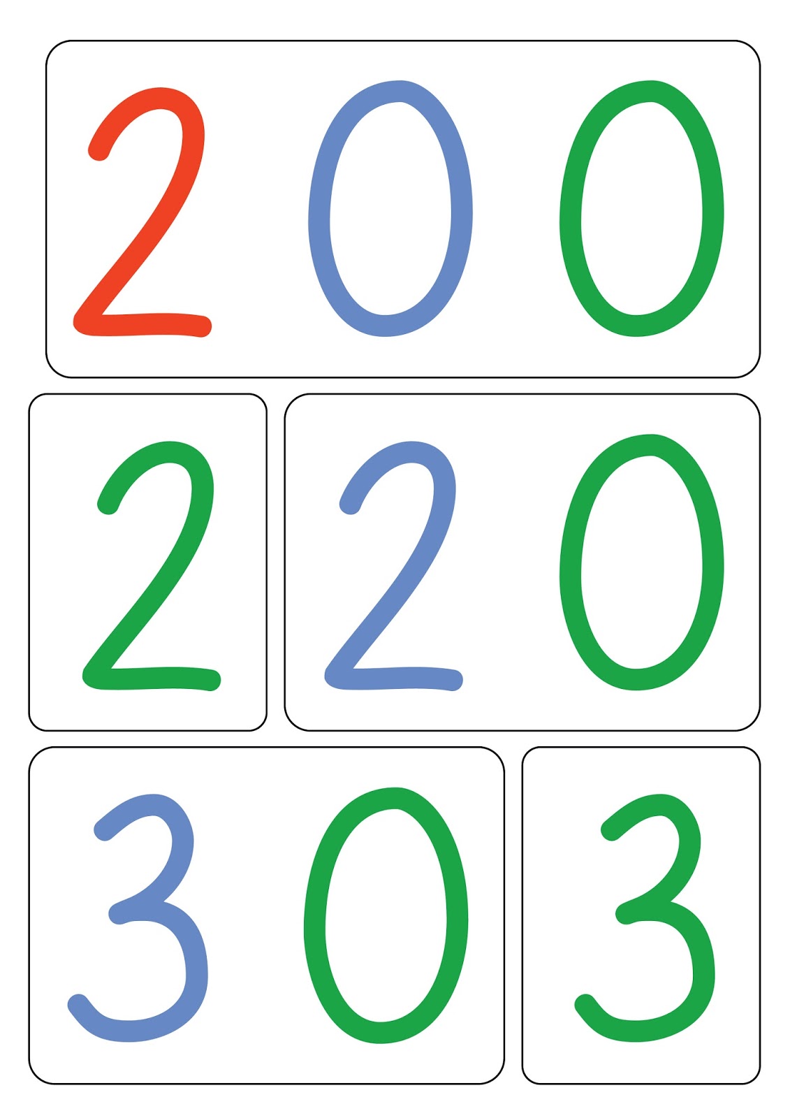 Lernstübchen: Zahlenkarten zum Legen