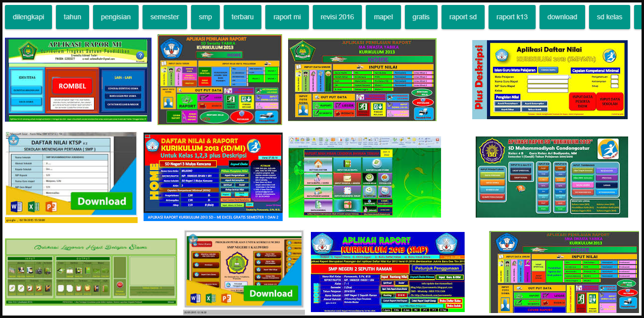 Aplikasi Raport Kurikulum 2013 SD, MI, SMP, MTS, SMA, MA, SMK Revisi