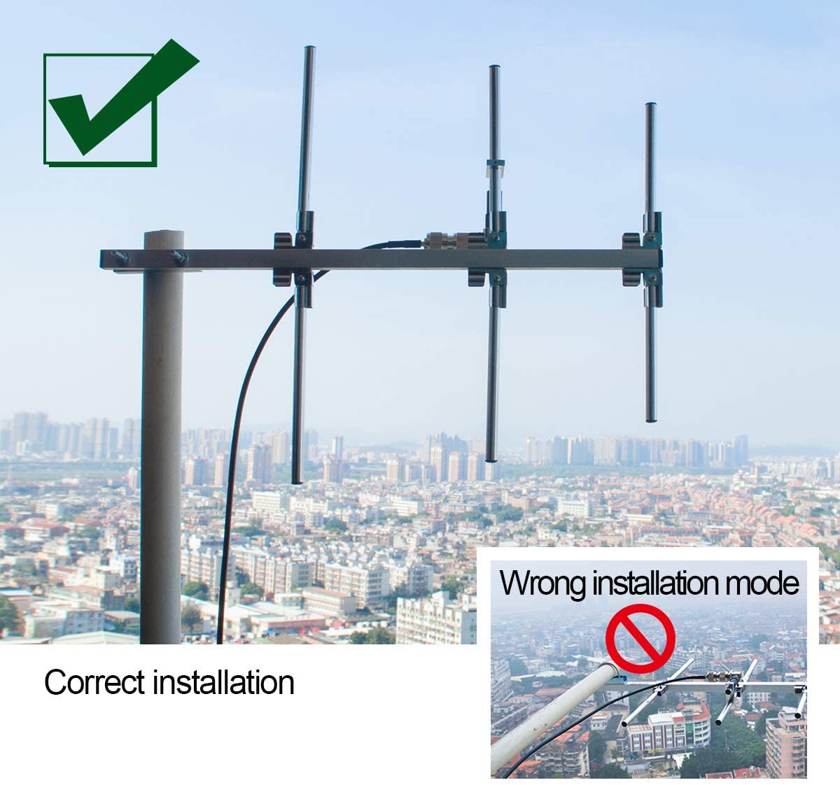 HYS 7dBi Yagi Antenna UHF 400470MHz Outdoor 100W Collapsible Foldable Antenna for Mobile