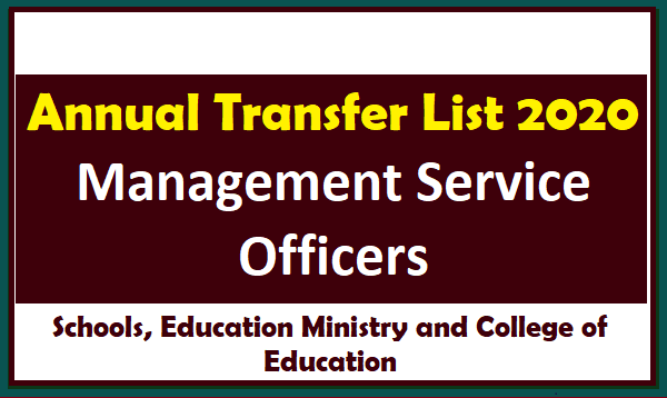 Annual Transfer List 2020 - Management Service Officers 