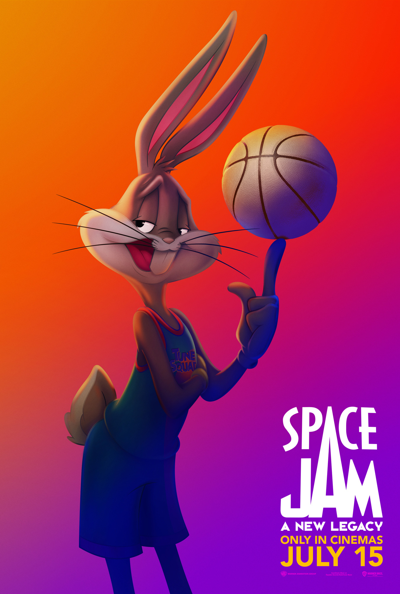 เลอบรอน เจมส์ ปะทะ ตัวจี๊ดทูนสควอด ในใบปิดตัวละคร Space Jam A New
