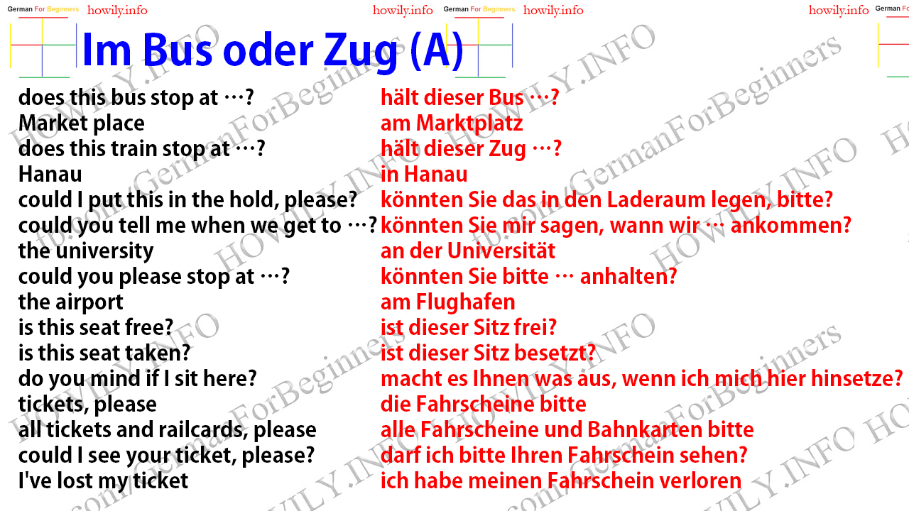 Im Bus oder Zug Im Bus oder Zug
