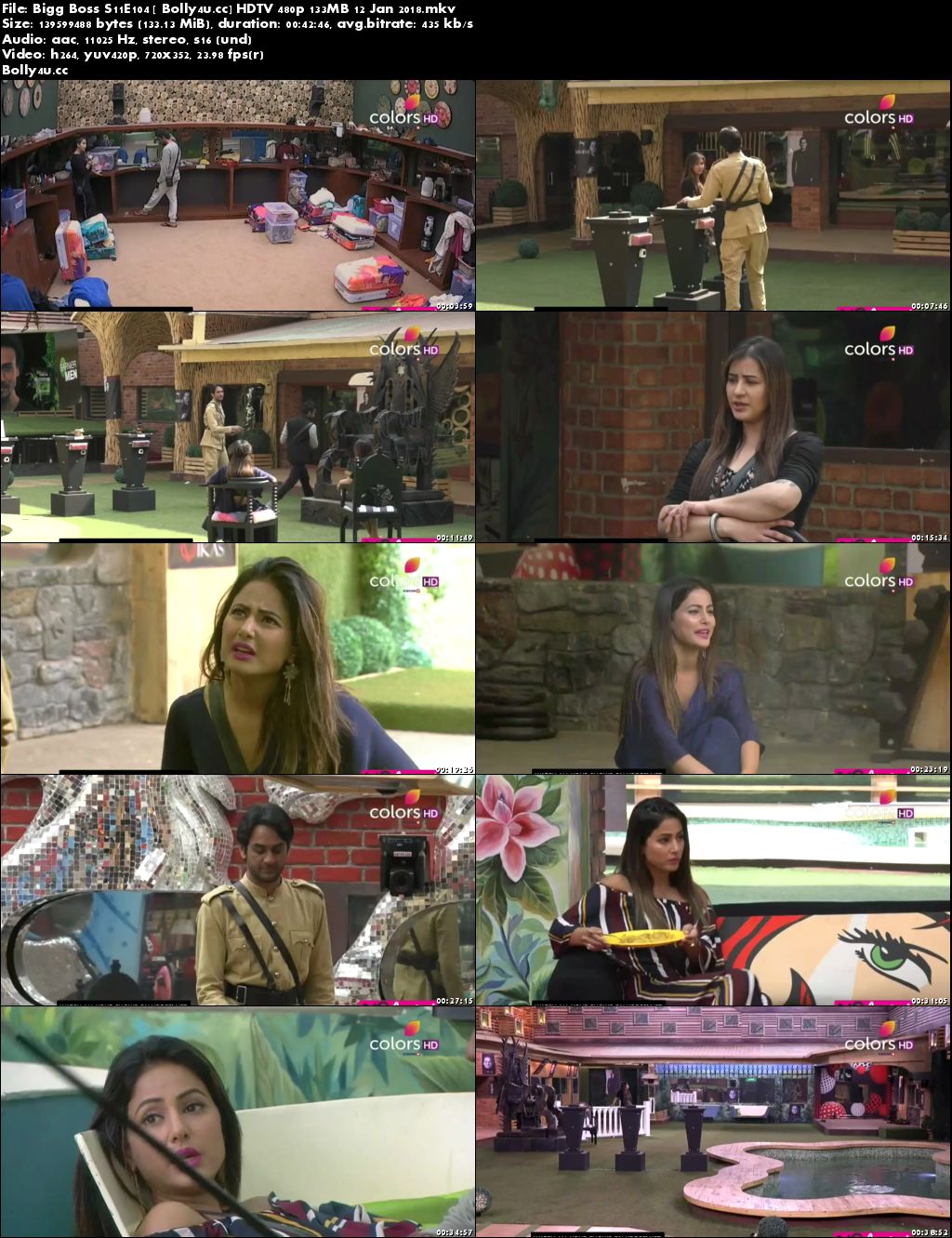 Bigg Boss S11E104 HDTV 480p 130MB 12 January 2018 Download