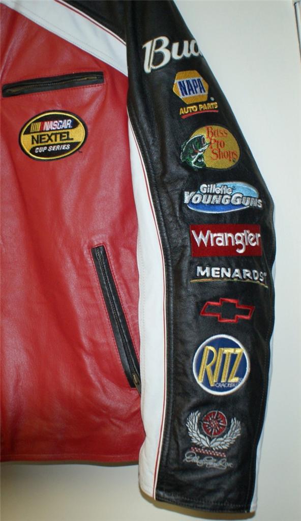 DALE EARNHARDT JR. #8 MEN'S LEATHER JACKET SIZE XL BUDWEISER CHASE AUTHENTICS ~ Gold Crafters 