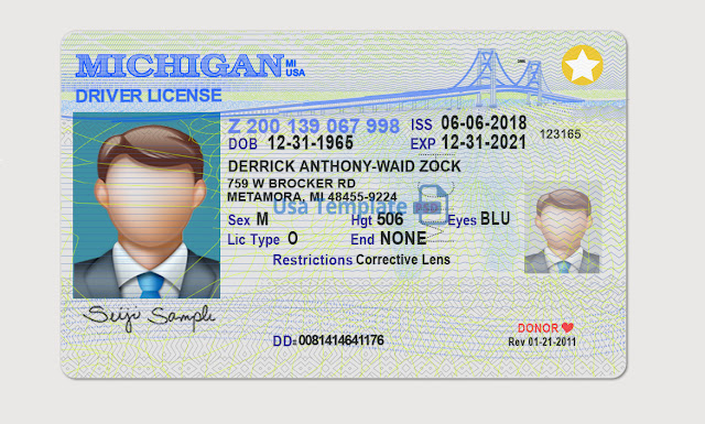 Michigan Driving License Template | Online Verification | 100% Original