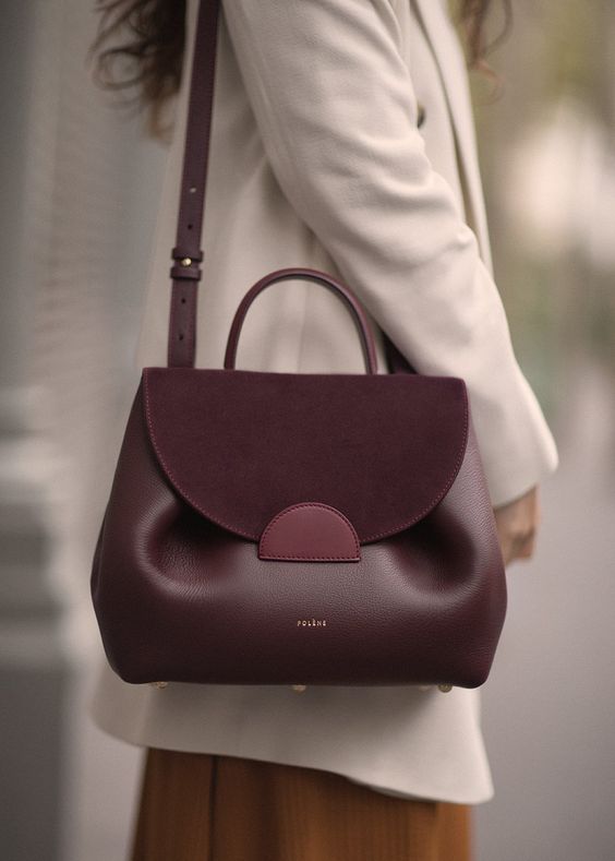 Burgundy handbag